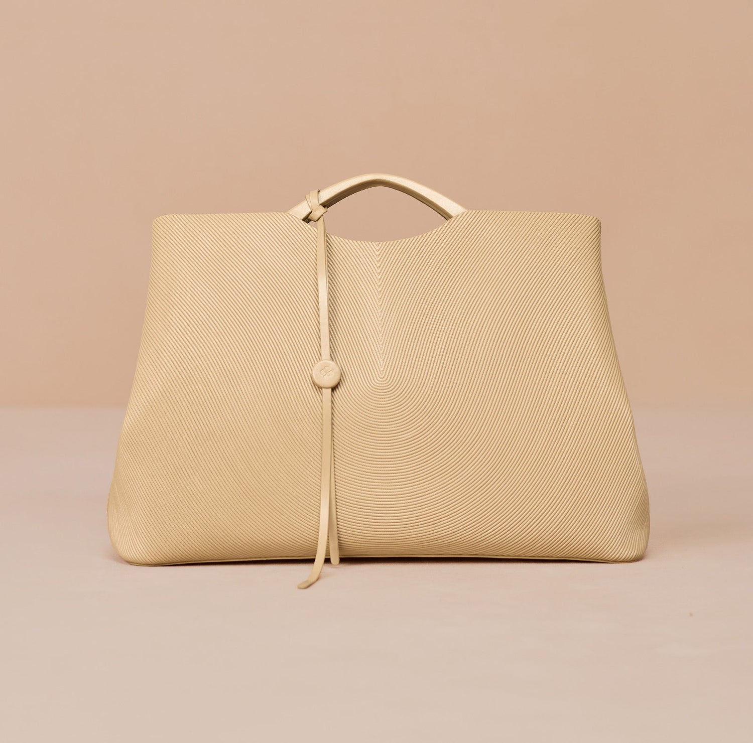 Faux Leather Liora Tote Bag – Beige