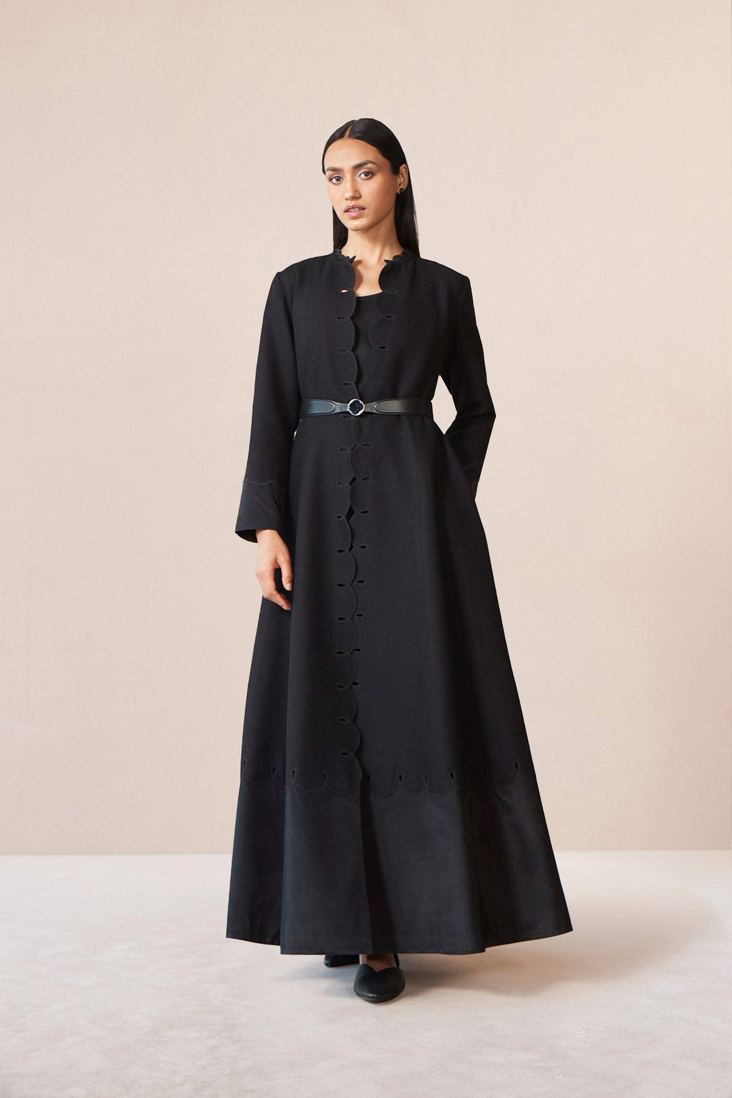 Wool Veda Abaya Set – Black