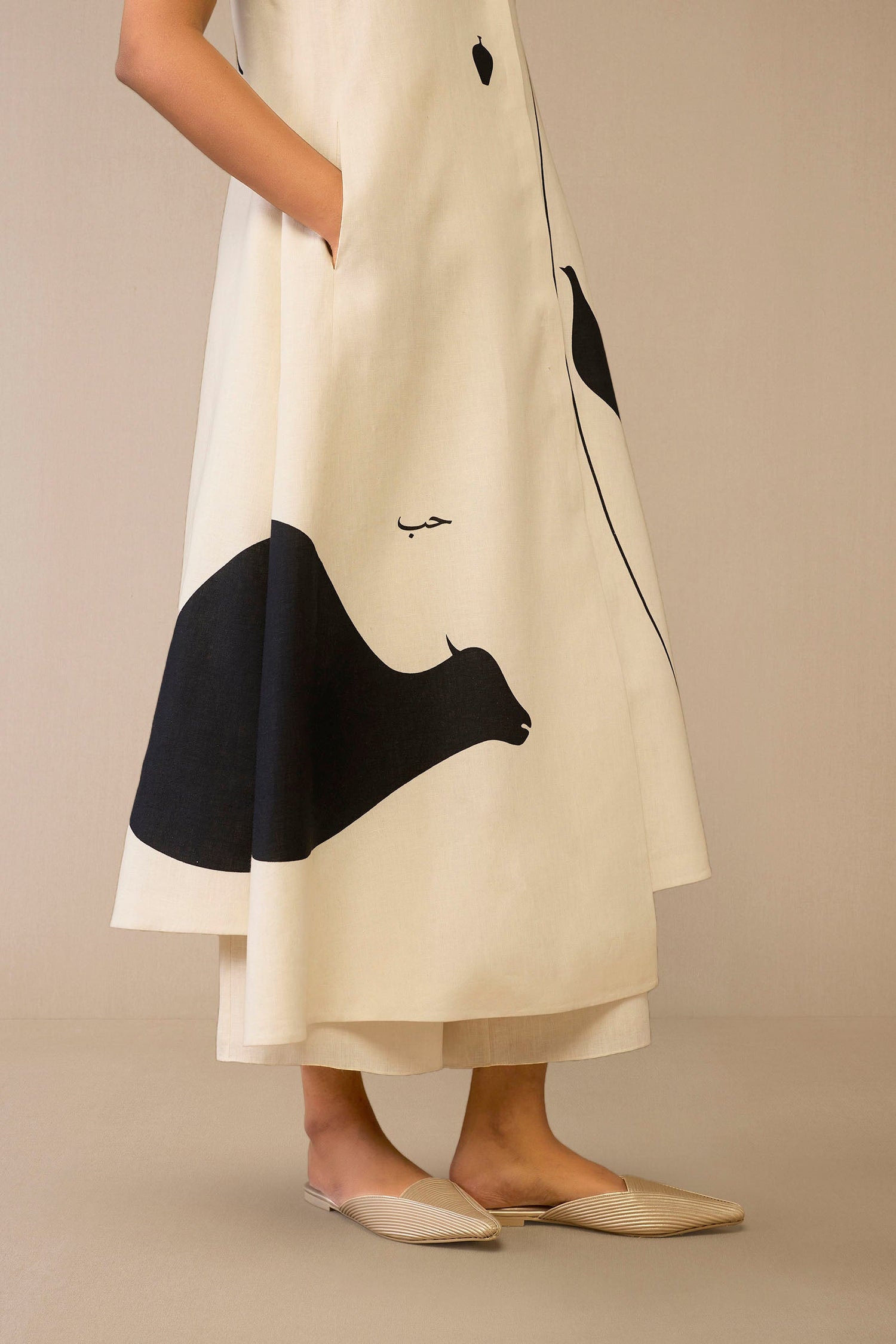 Linen Dilshad Jacket Set – Ivory