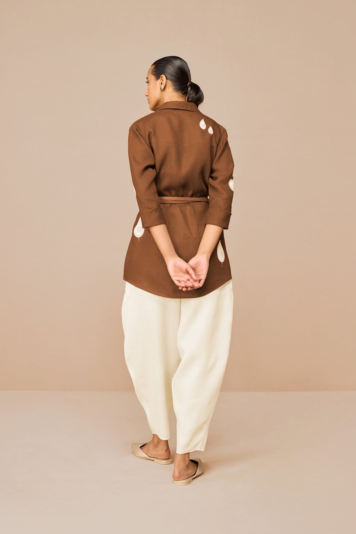 Linen Solene Shirt Set – Brown