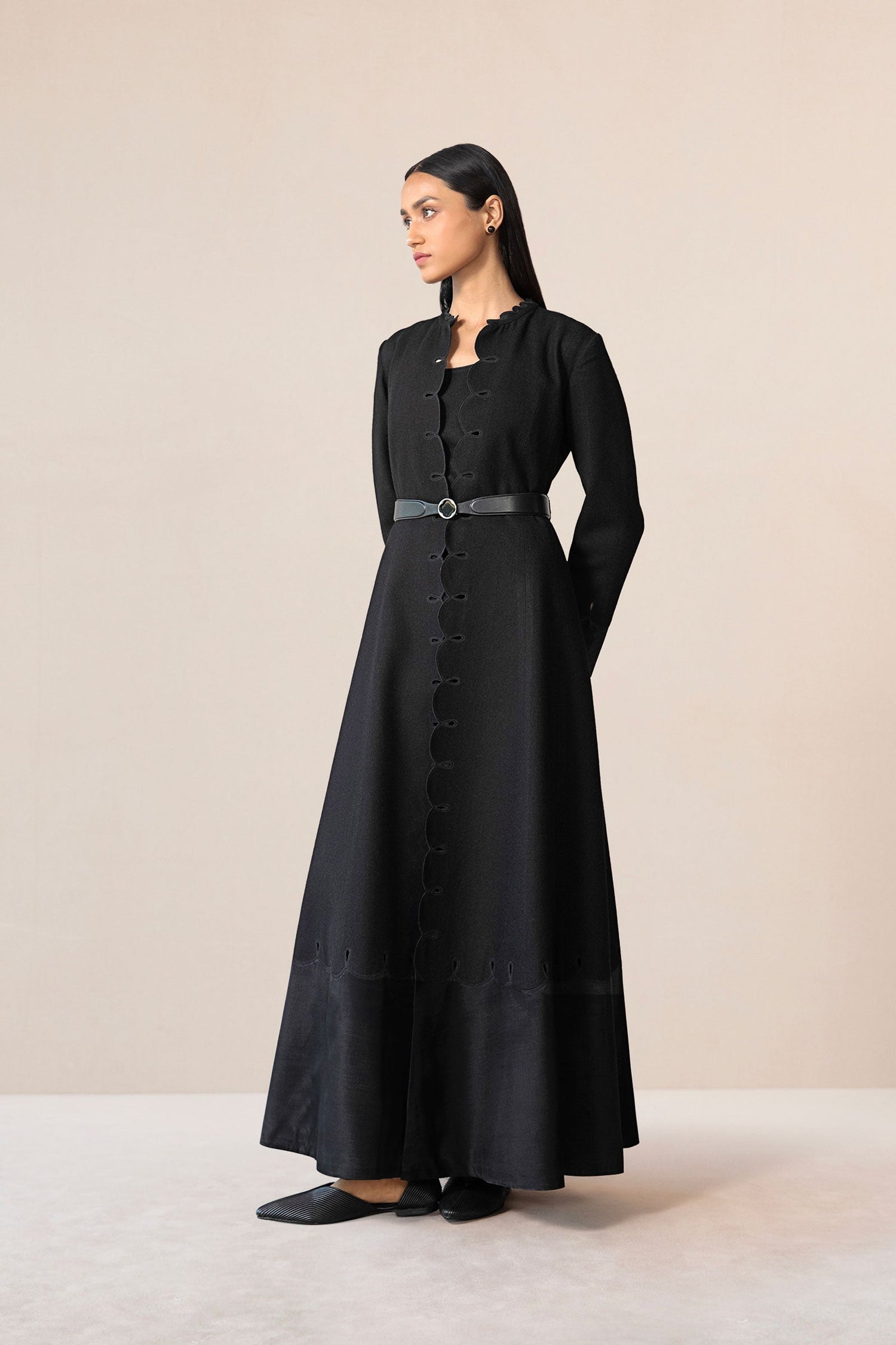 Wool Veda Abaya Set – Black