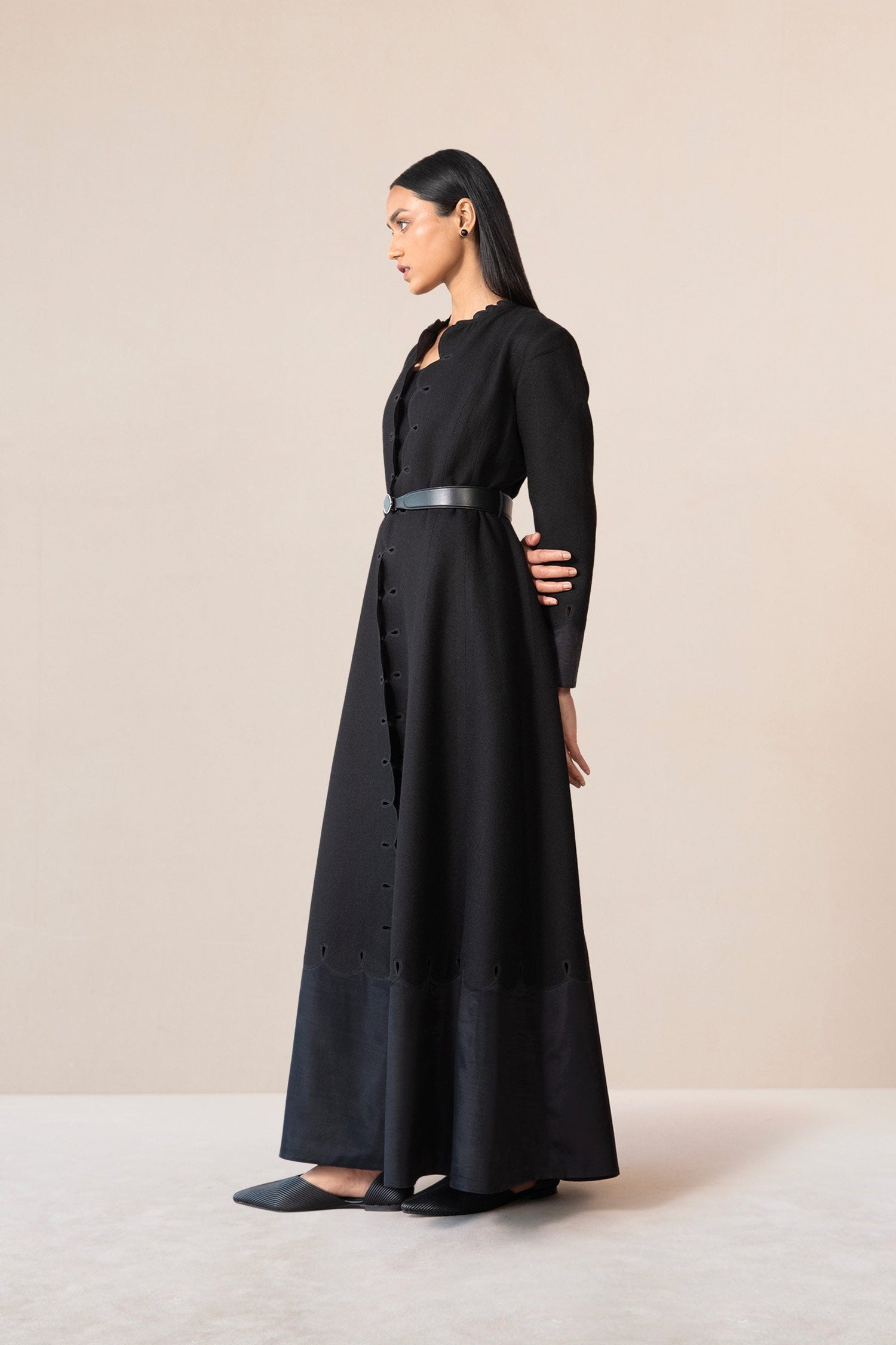 Wool Veda Abaya Set – Black