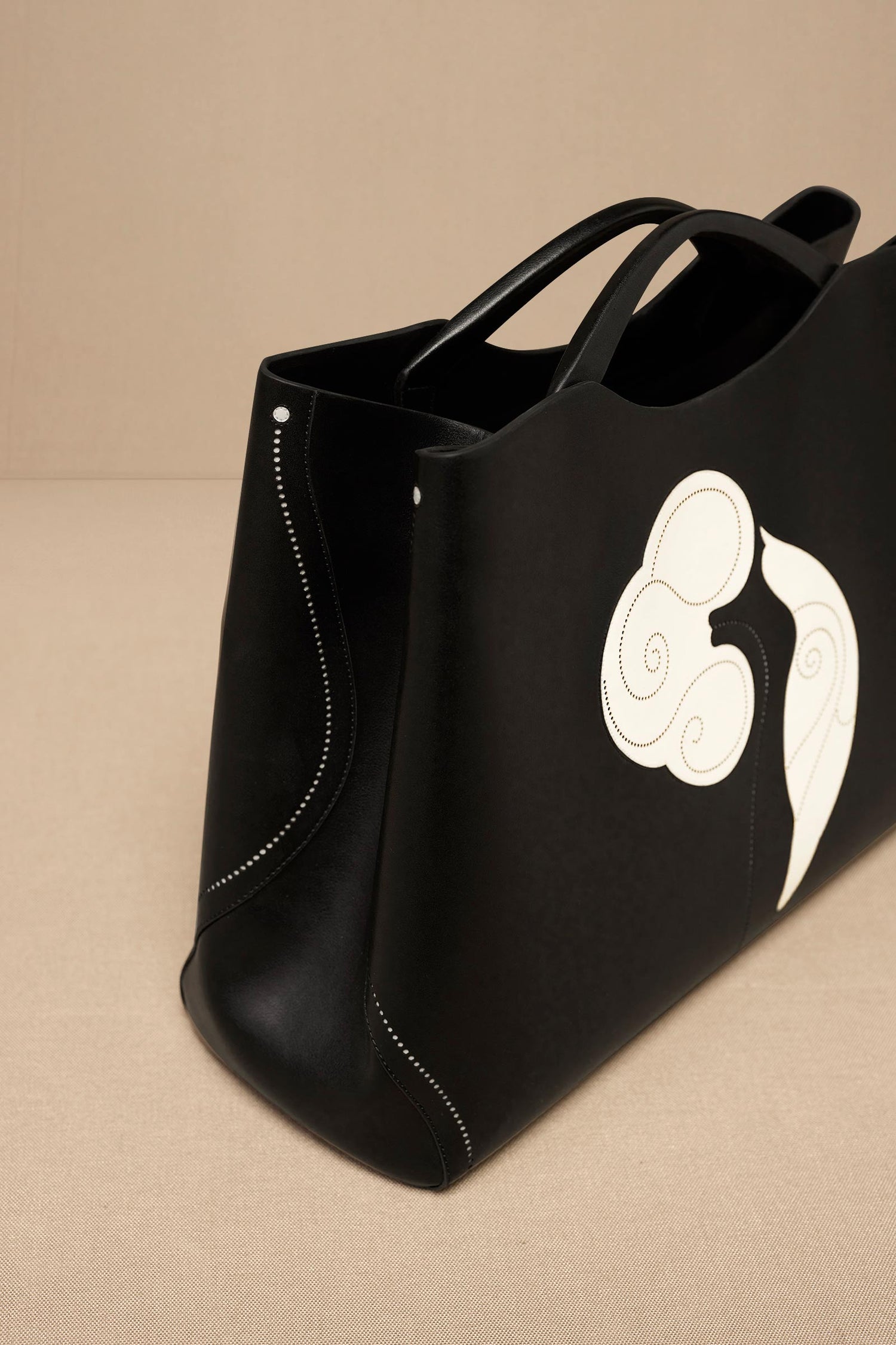 Faux Lether Dilbandi Tote Bag – Black