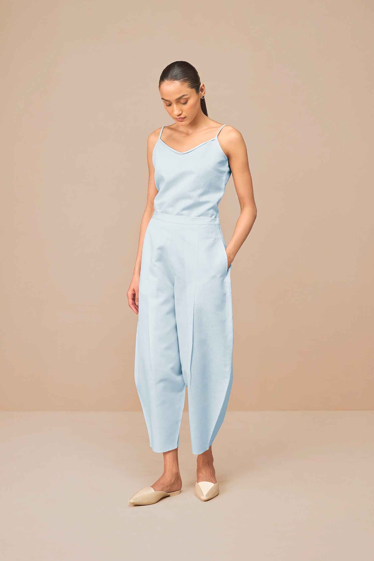 Chanderi Elea Shirt Set – Blue