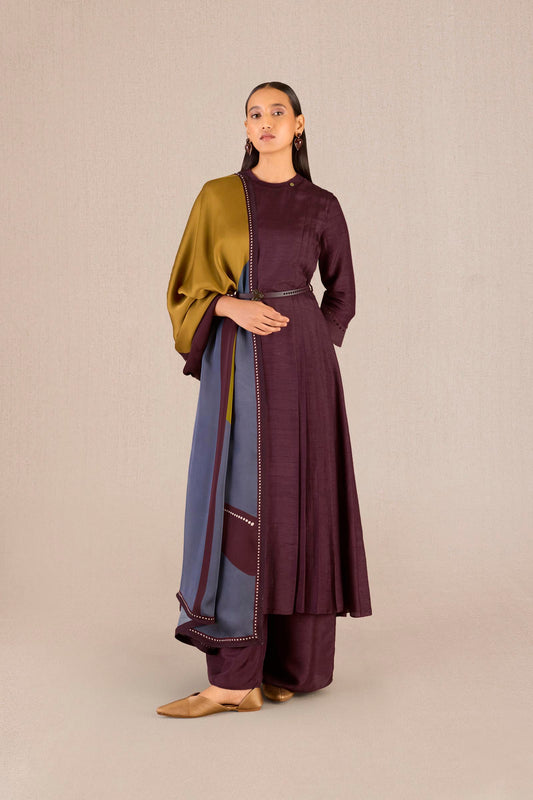 Silk Saimah Kurta Set – Red