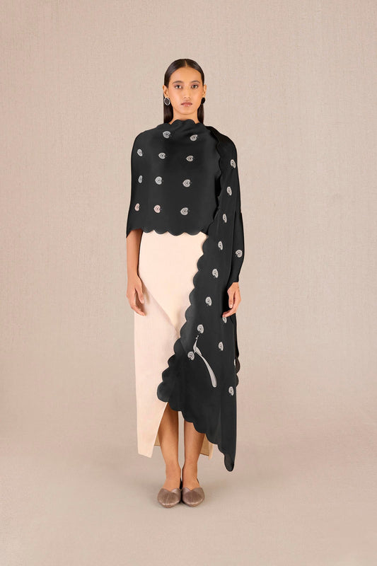 Organza Anvi Scarf – Black