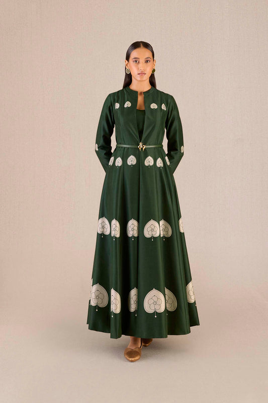 Chanderi Aresha Abaya Set – Green