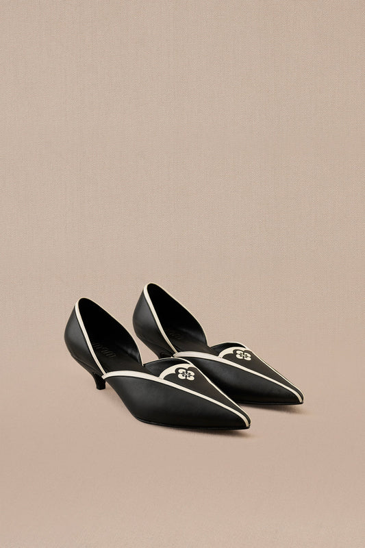 Faux Leather Zuri Heels – Black