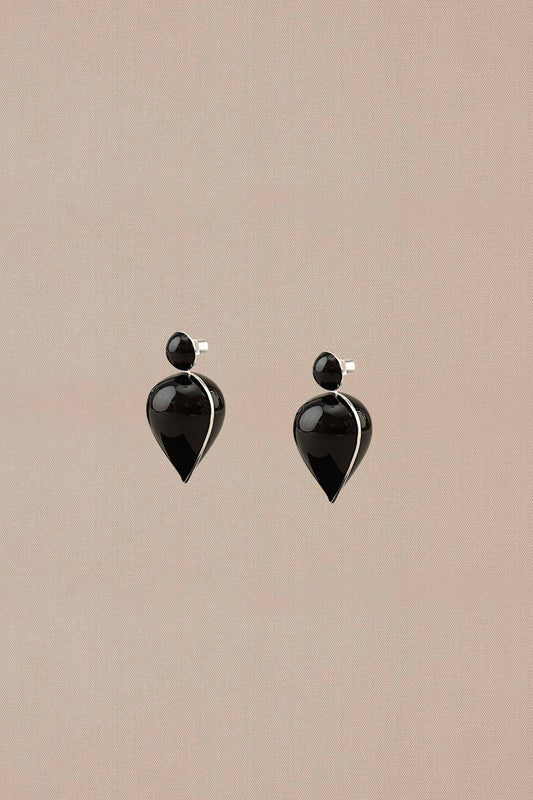 Enamel Yarra Earrings – Black