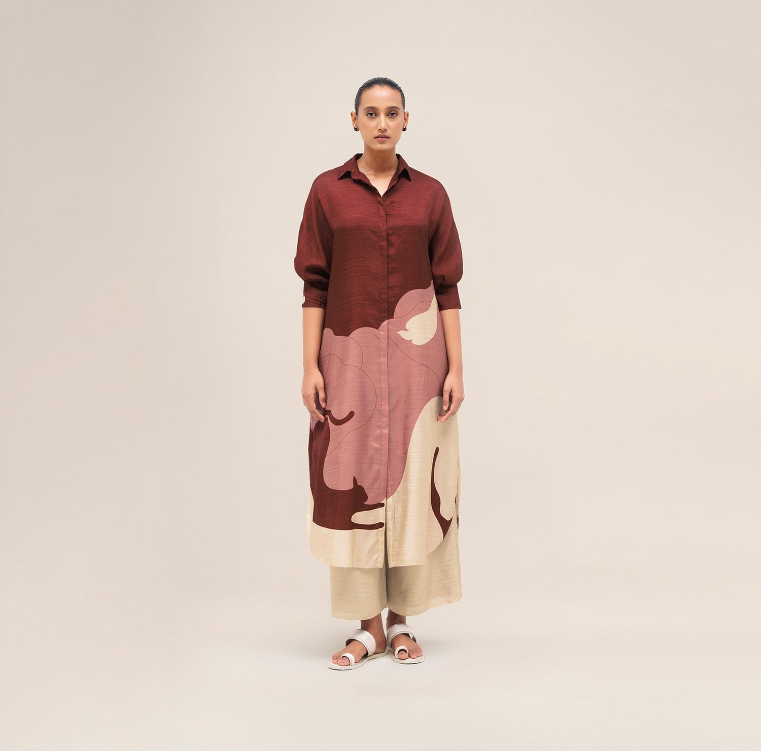  Silk Yara Tunic Set – Red