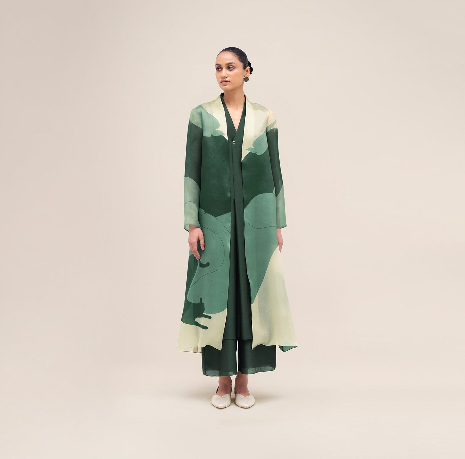  Silk Rinat Jacket Set – Green