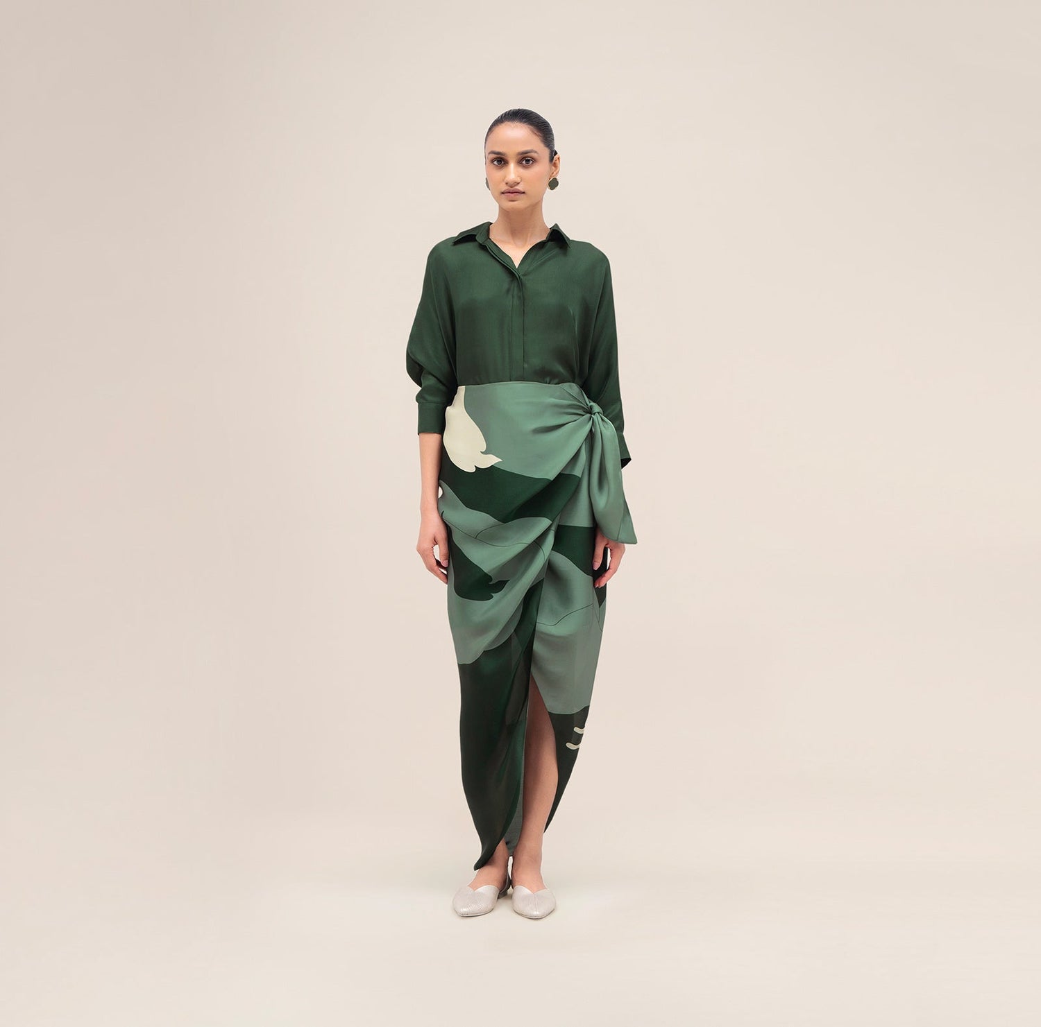  Silk Sehr Shirt Set – Green