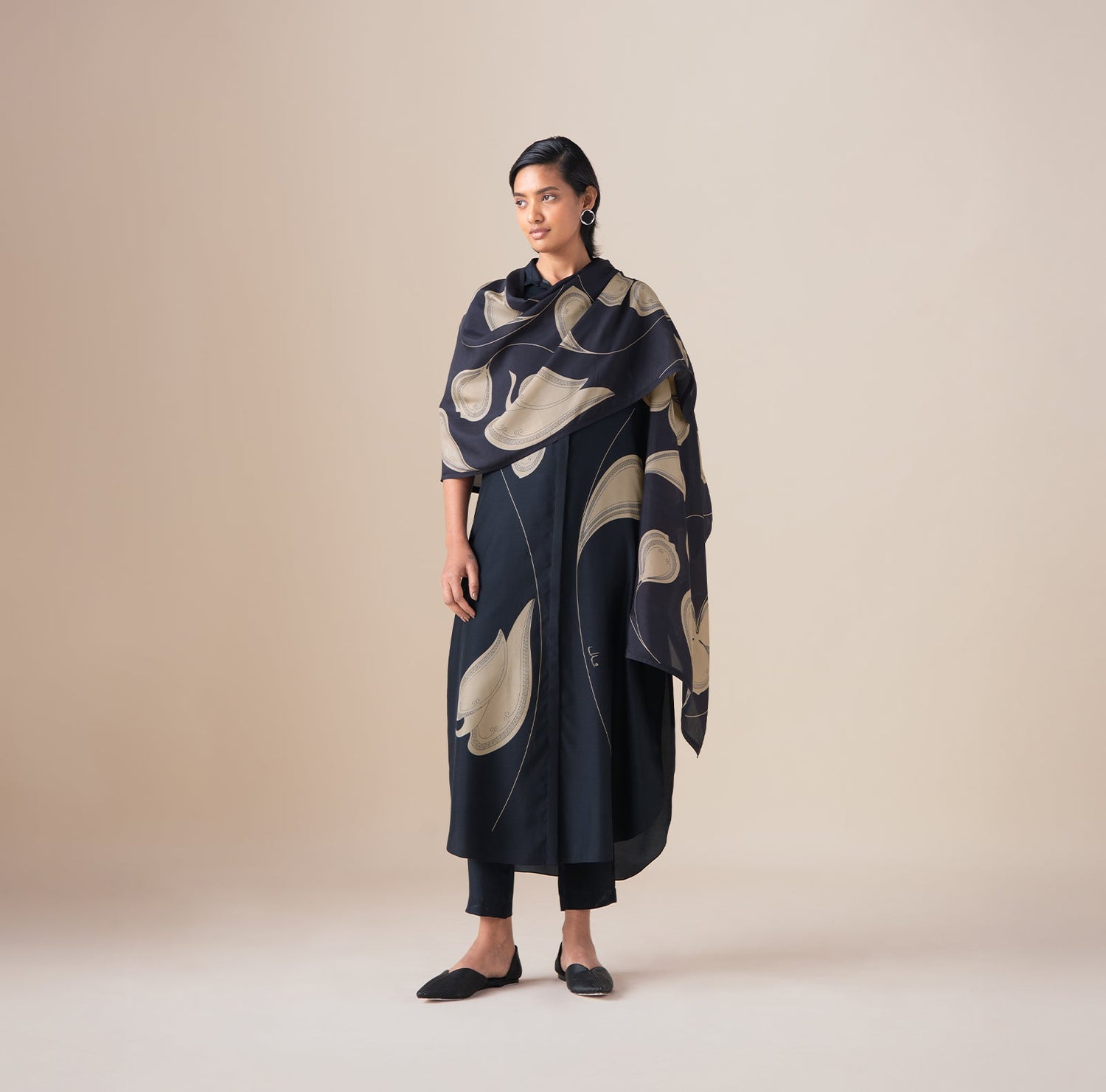  Silk Kanza Scarf – Black