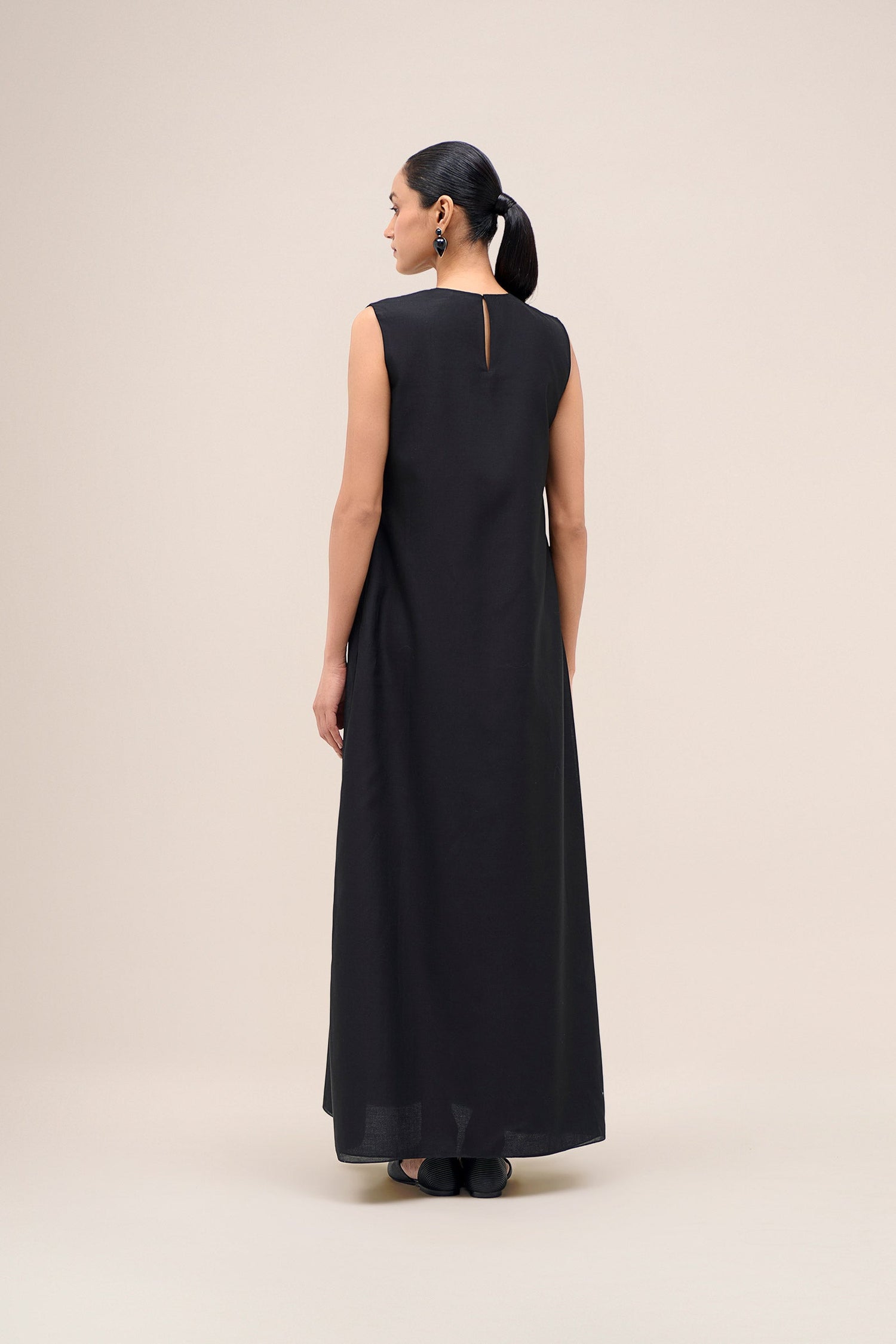  Chanderi Shabana Abaya Set – Black