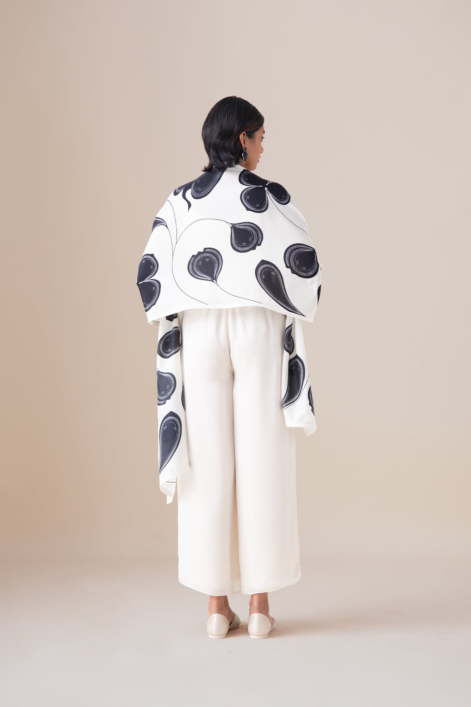  Silk Kanza Scarf – Ivory