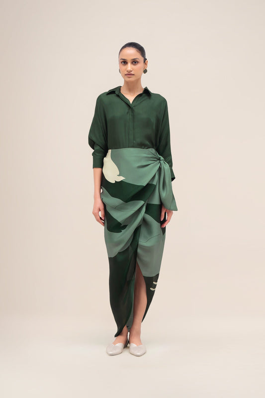 Silk Sehr Shirt Set – Green