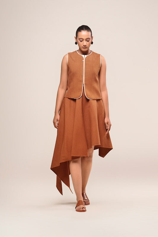Linen Rumi Waistcoat – Beige