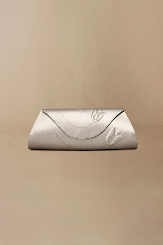 Faux Leather Siara Clutch – Metallics