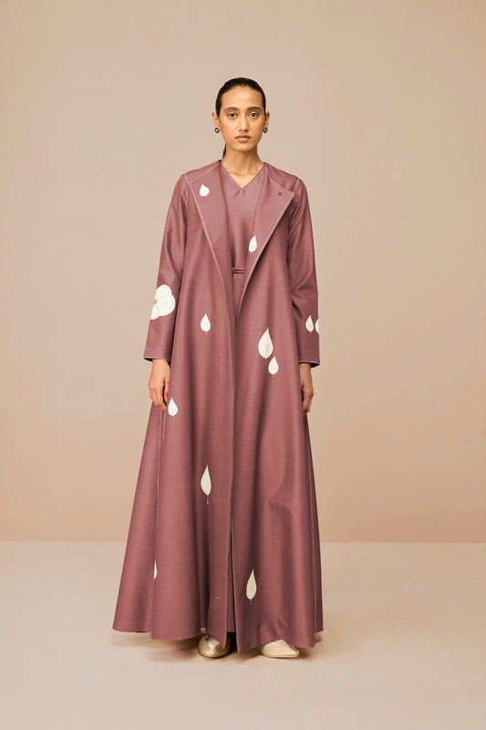 Chanderi Azar Abaya Set – Red