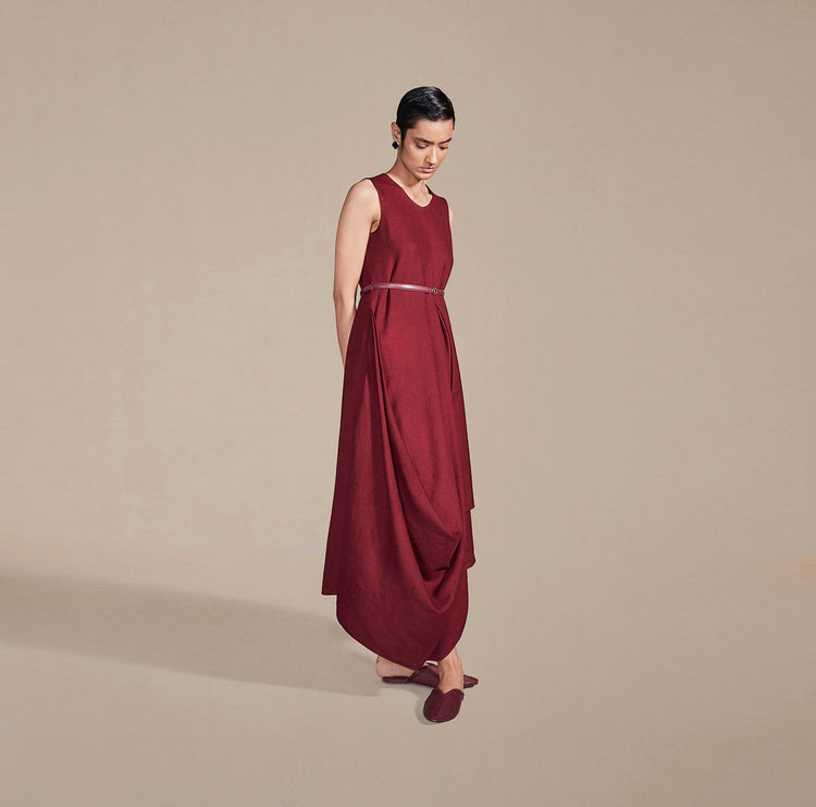 Ruwa Dress - Maroon