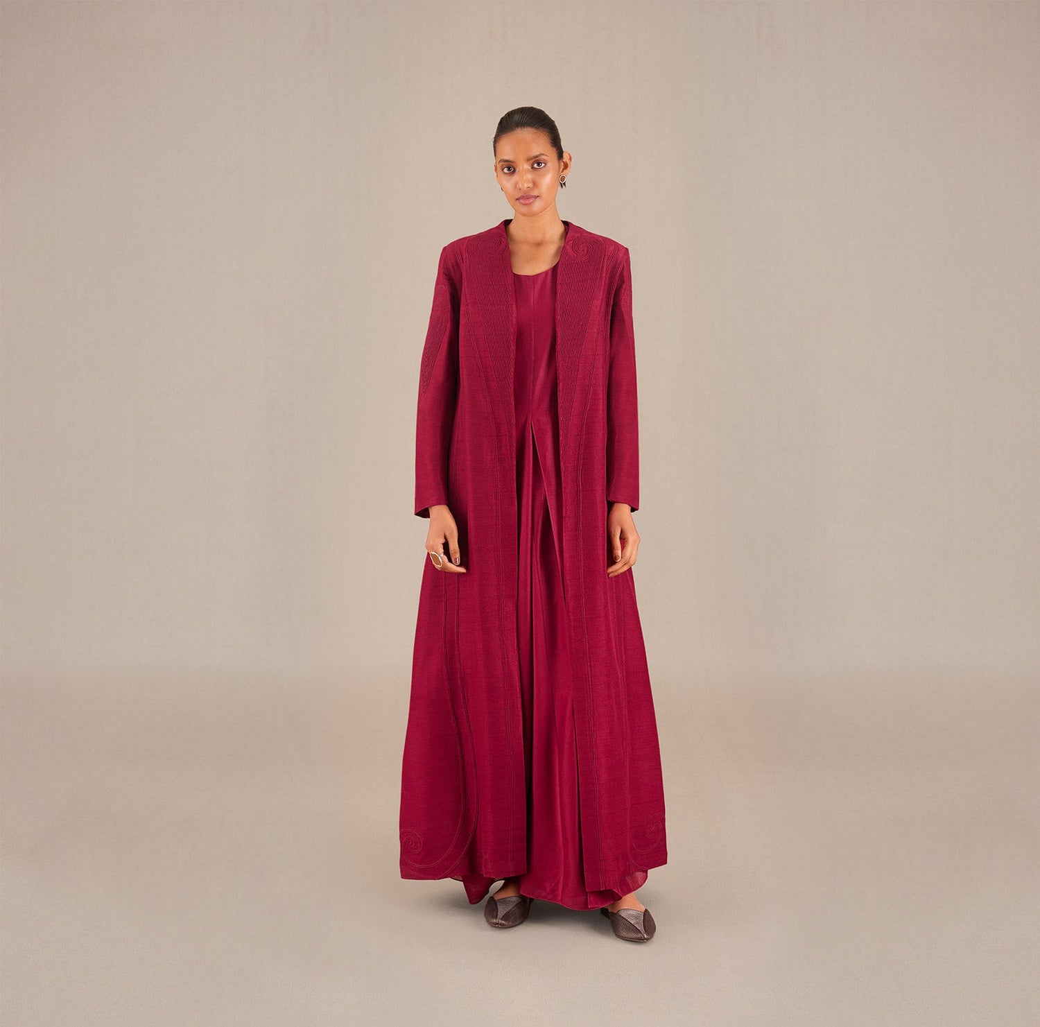 Cyra Abaya Set - Wine