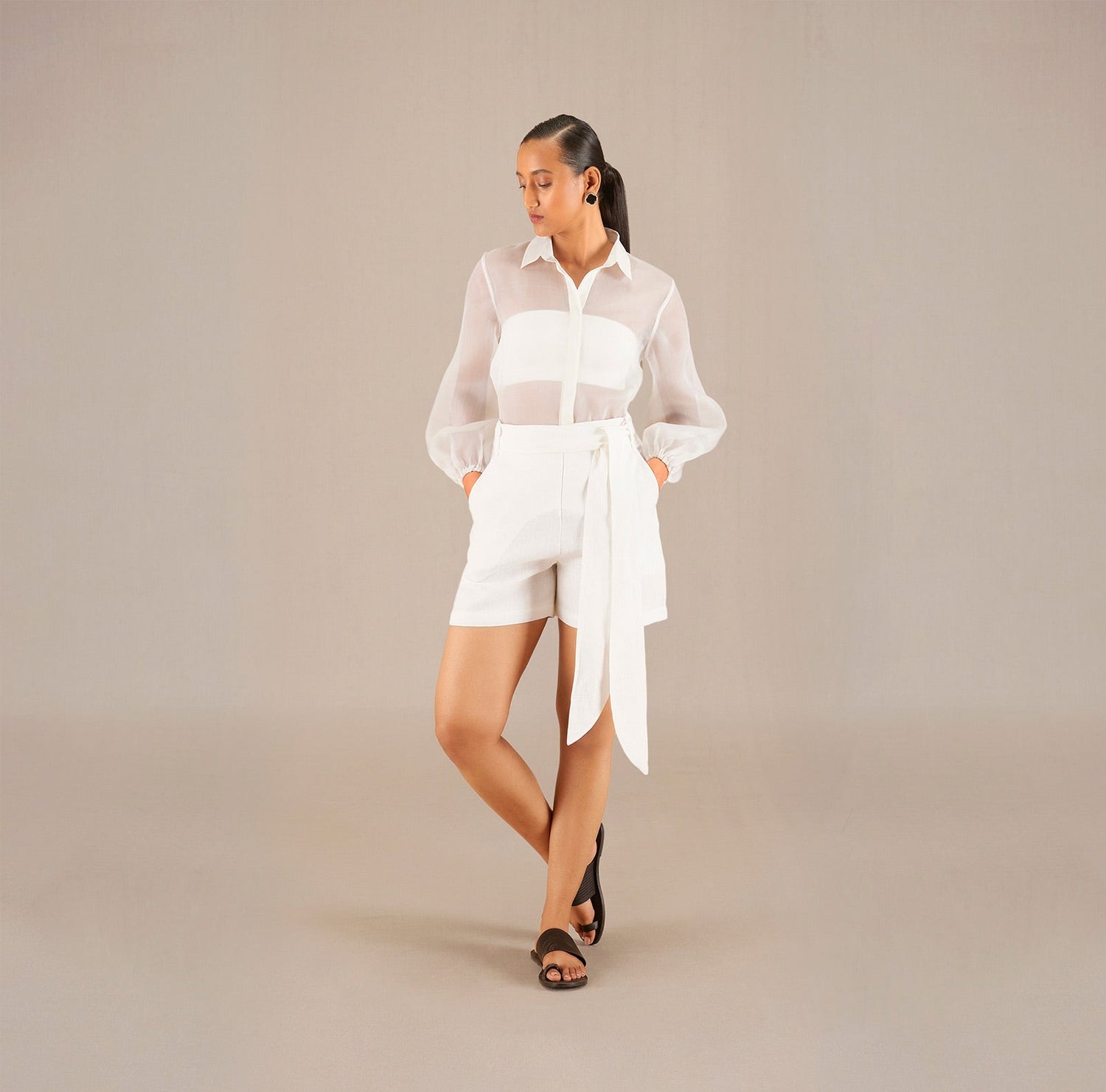 Zaydi Shirt Co-Ord Set - Ivory