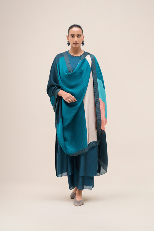 Chanderi Safira Kurta Set – Blue