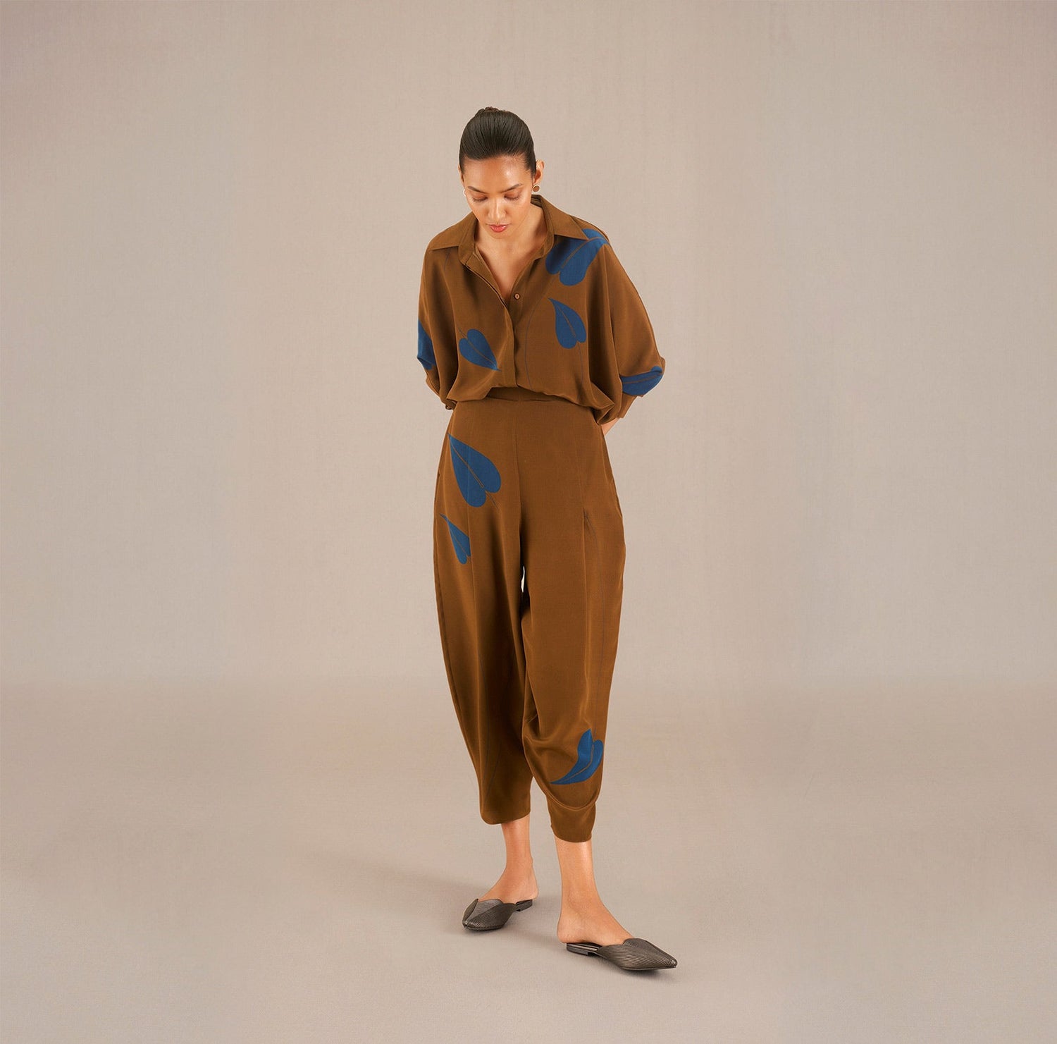 Salma Co Ord Shirt Set - Clay 