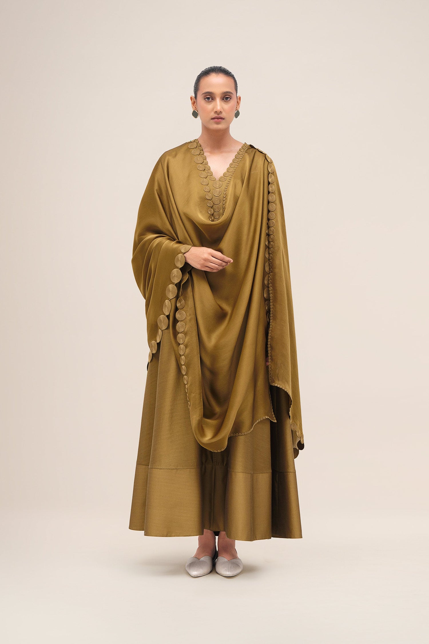  Chanderi Naghma Kurta Set – Green