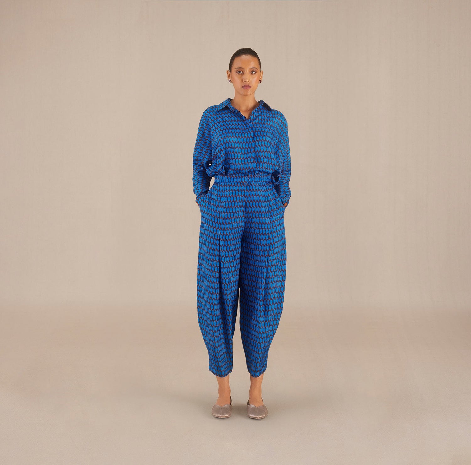 Anahat Shirt Set - Cobalt