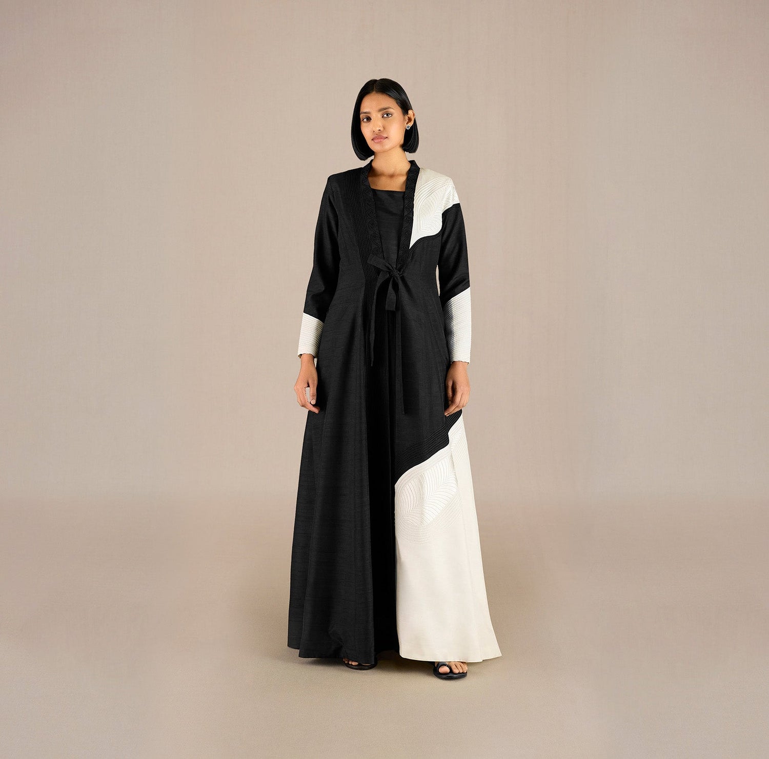  Silk Saanjh Abaya-MTO – Black