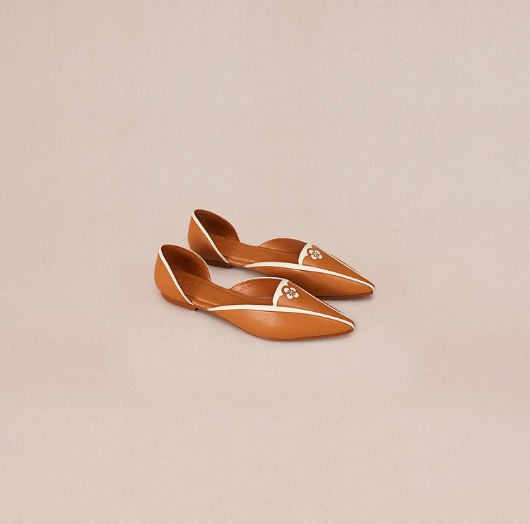 Elena Point Toe Flats - Tan