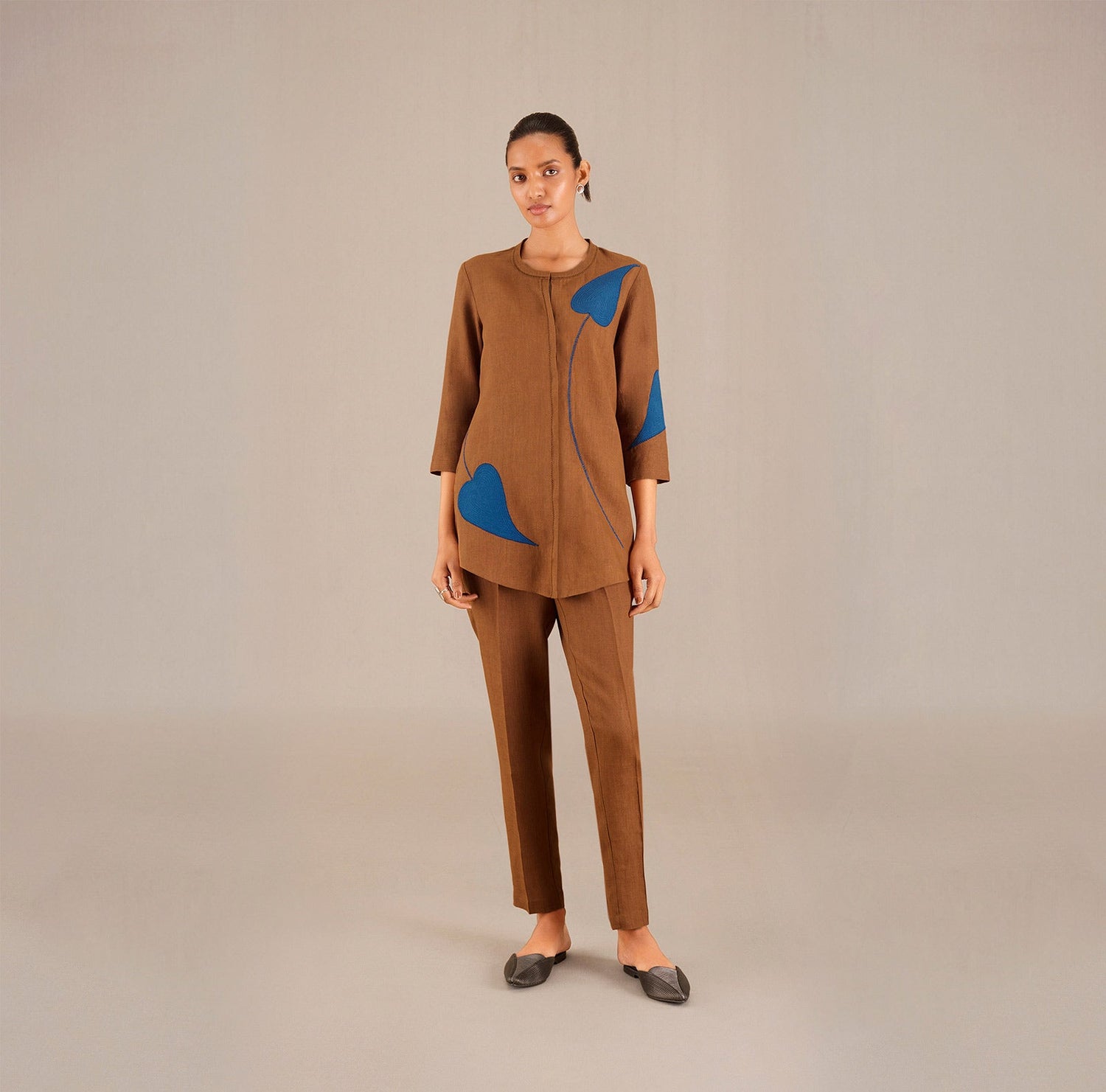 Zenya Shirt Co Ord Set - Clay 