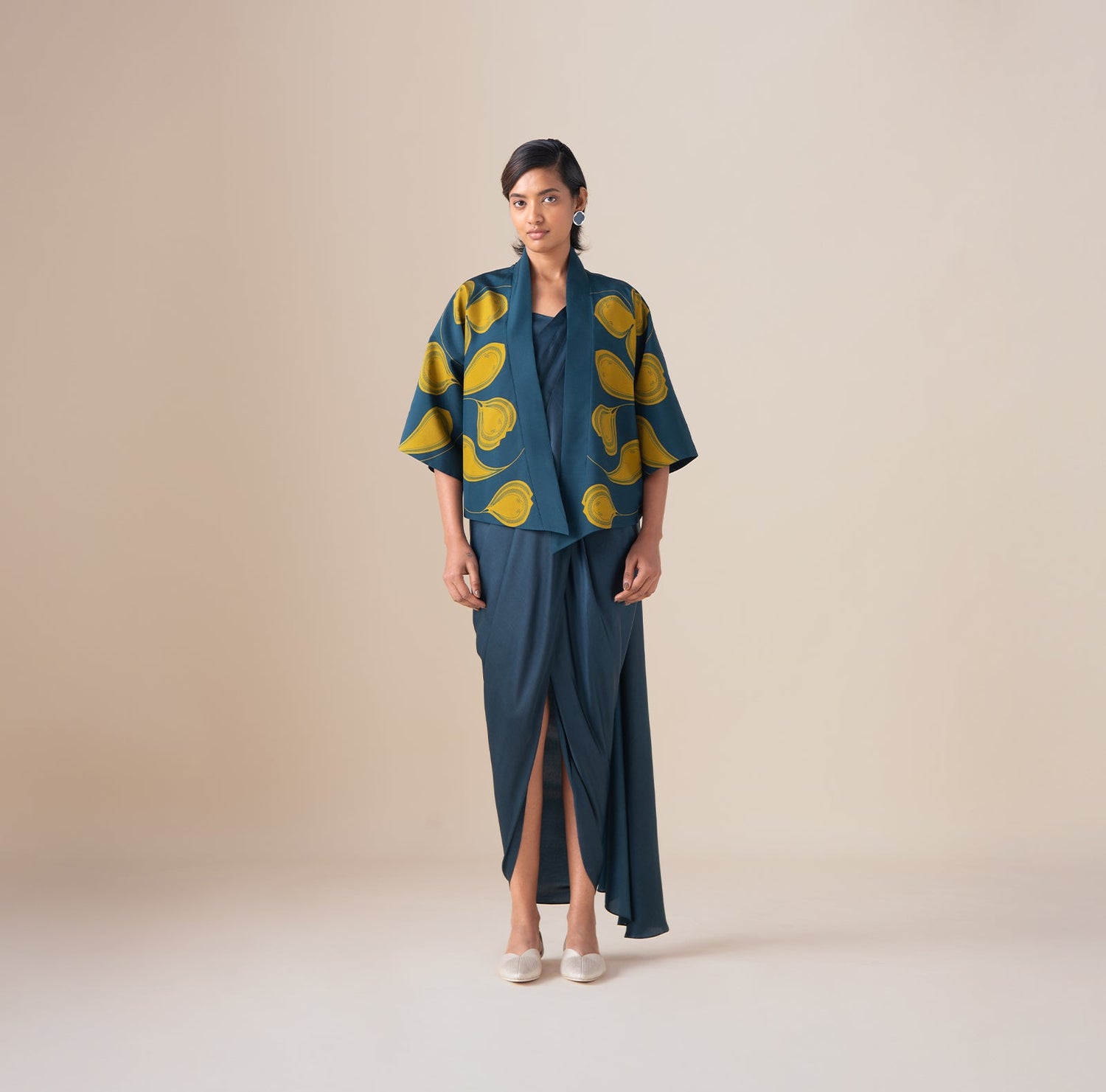  Habutai Sidra Jacket Set – Blue