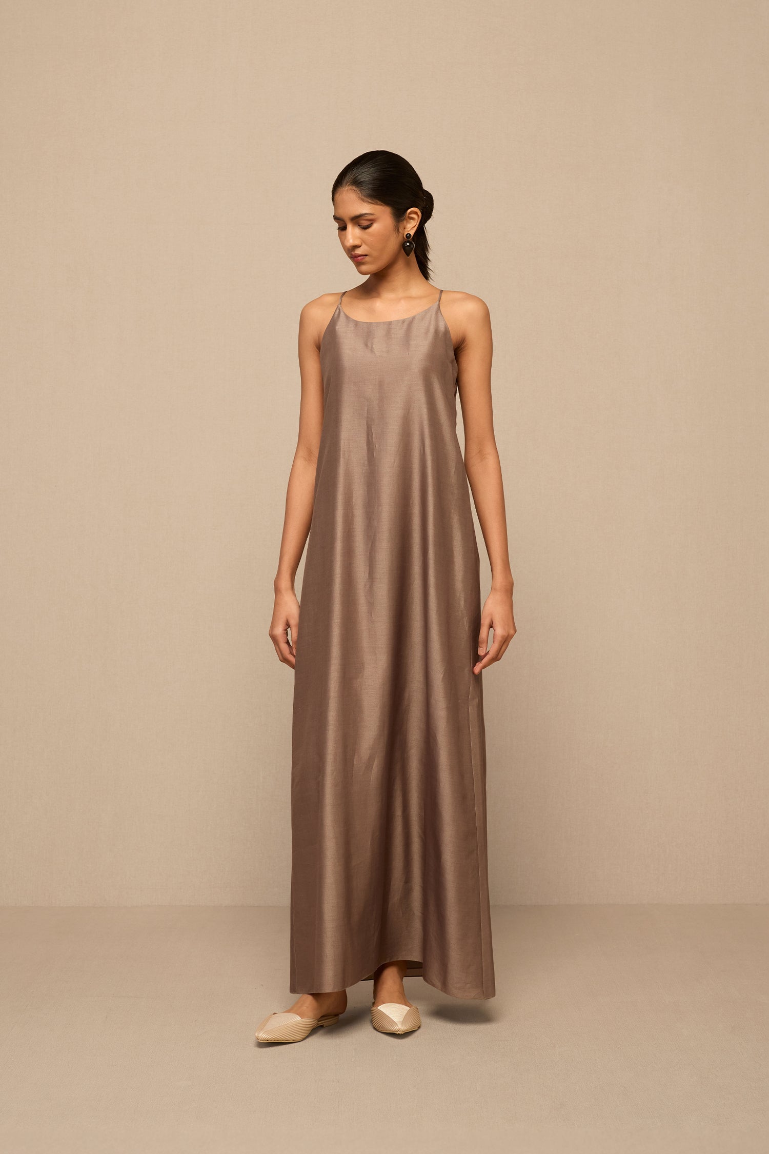  Chanderi Rubab Abaya Set – Grey