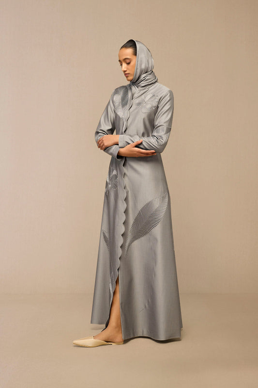 Silk Qabil Scarf – Grey
