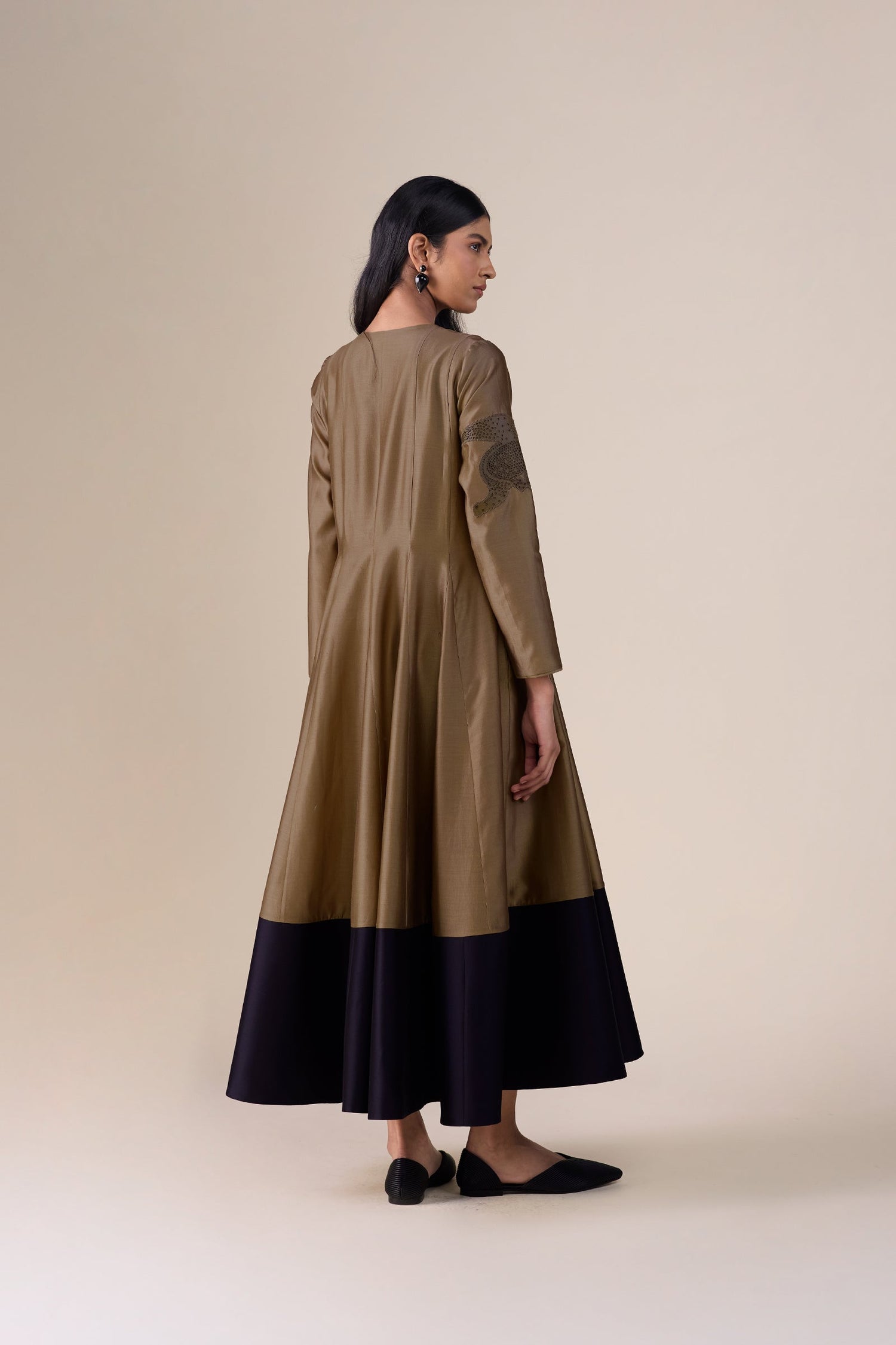  Chanderi Amna Dress – Beige