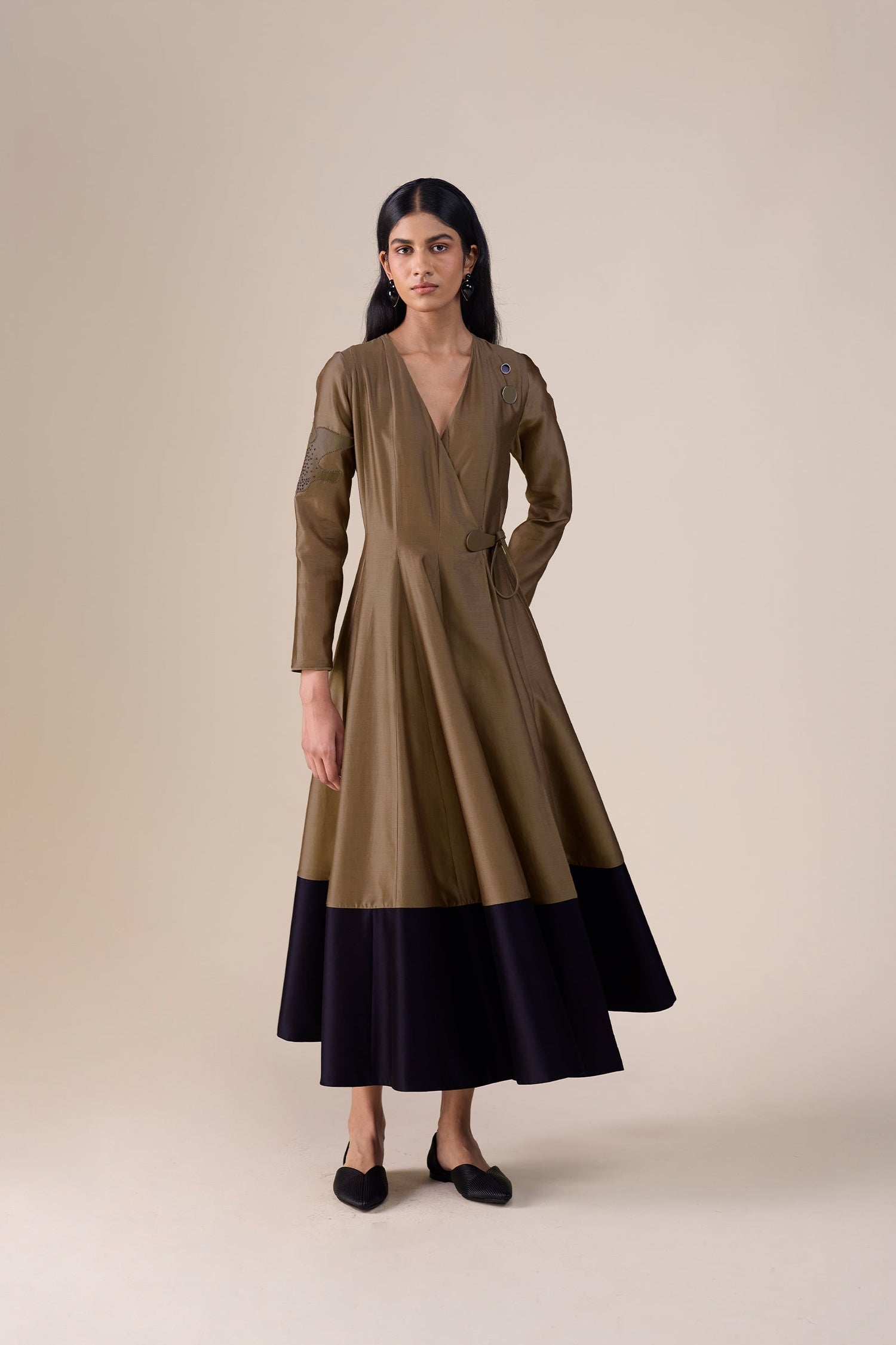  Chanderi Amna Dress – Beige
