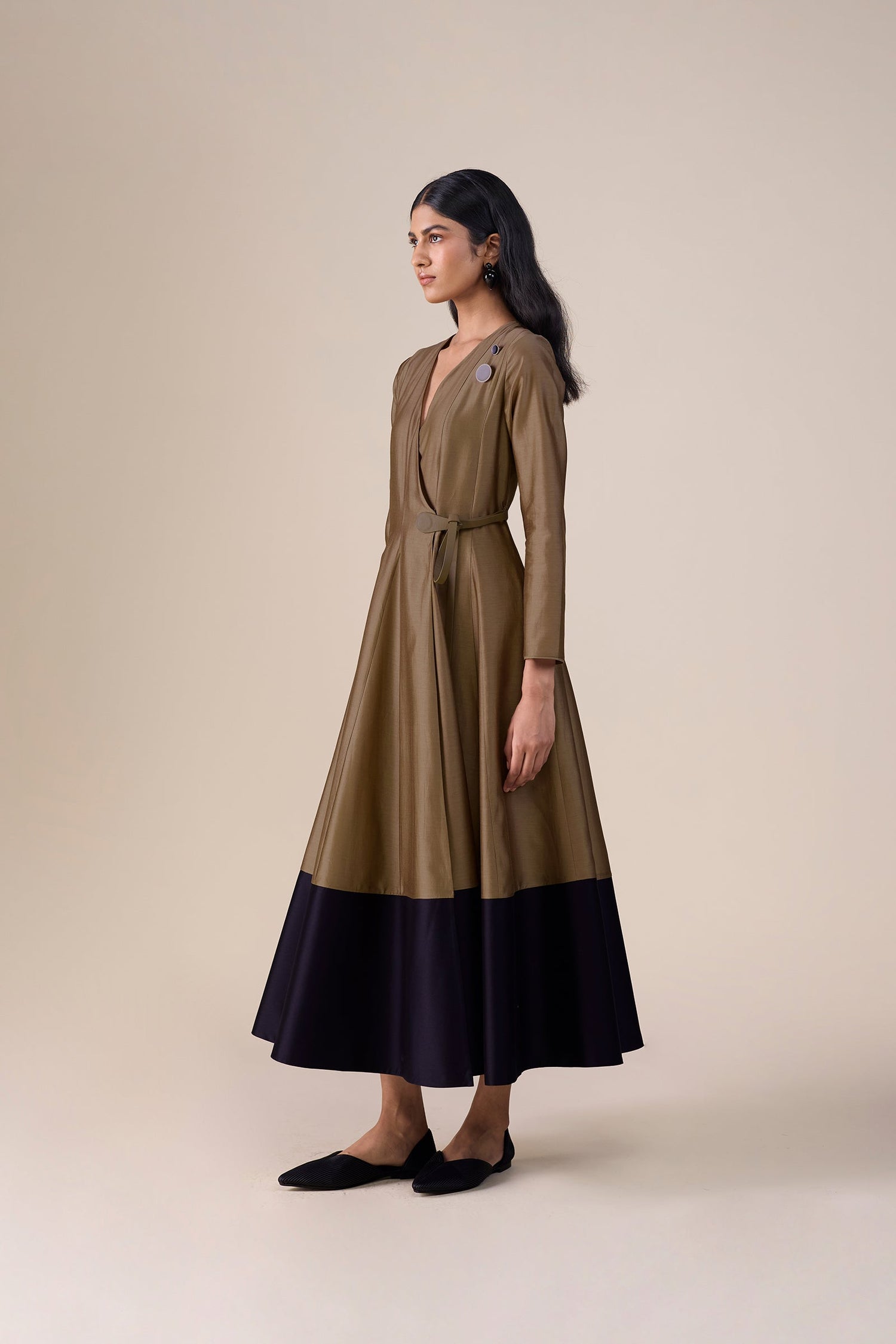  Chanderi Amna Dress – Beige