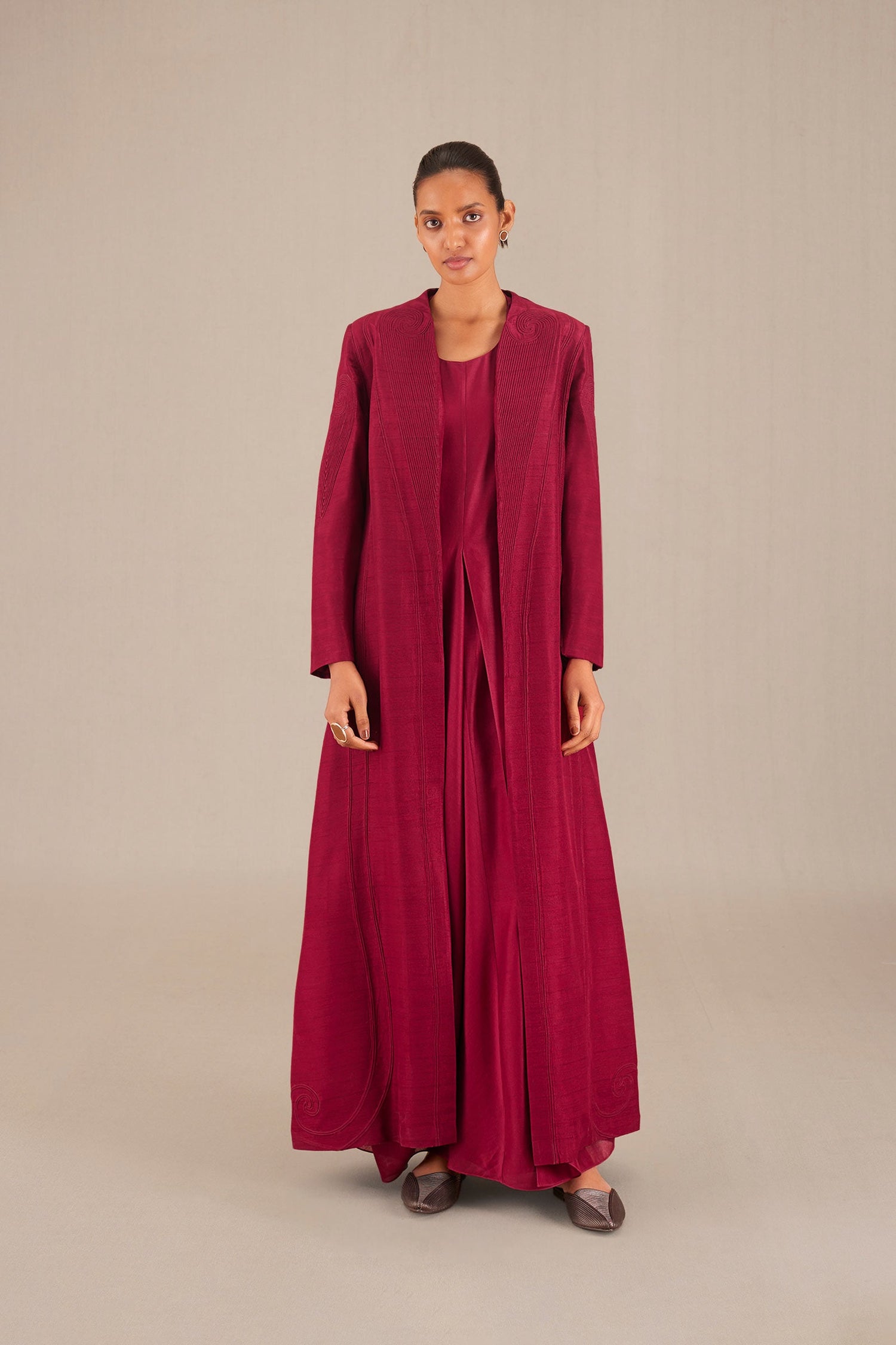 Cyra Abaya Set - Wine