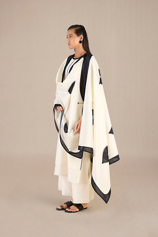 Chanderi Emma Kurta Set – Ivory