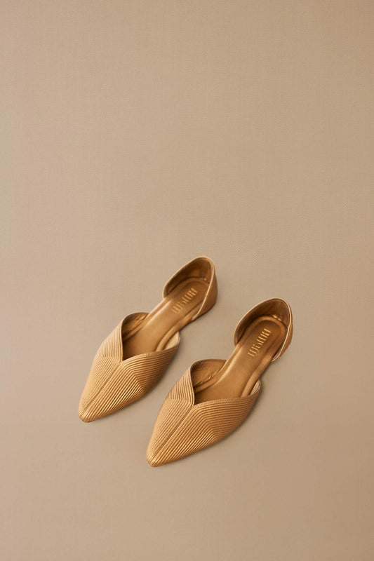 Faux Leather Zahra Point-toe Flats – Metallics