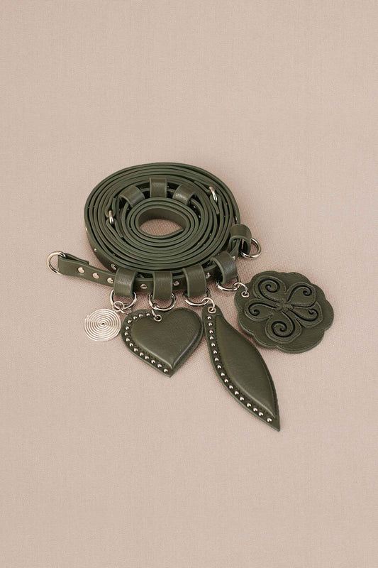 Faux Leather Aafia Belt – Green