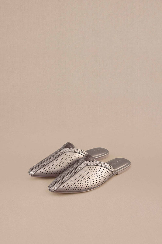 Faux Leather Sabiha Mules – Metallics
