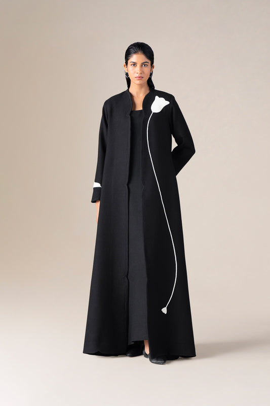 Wool Beira Abaya Set – Black
