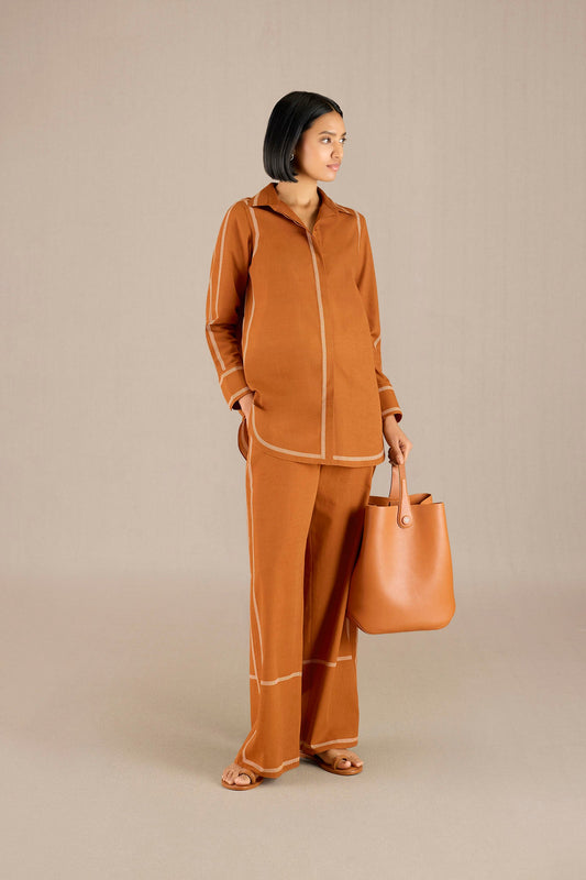 Khadi Meg Shirt Set – Orange