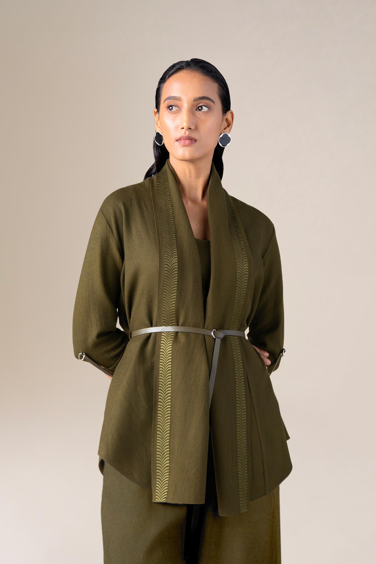  Wool Samiah Cape – Green