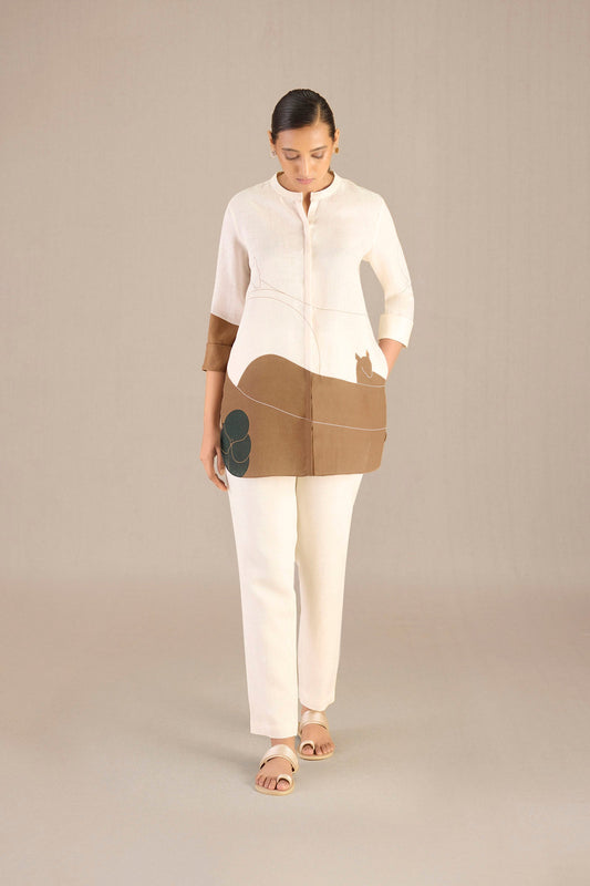 Linen Shireen Shirt Set – Beige