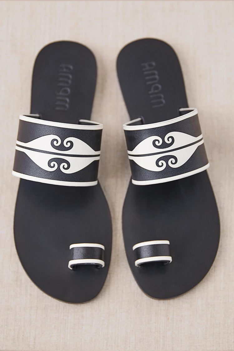 Naz Slip Ons - Black & Ivory