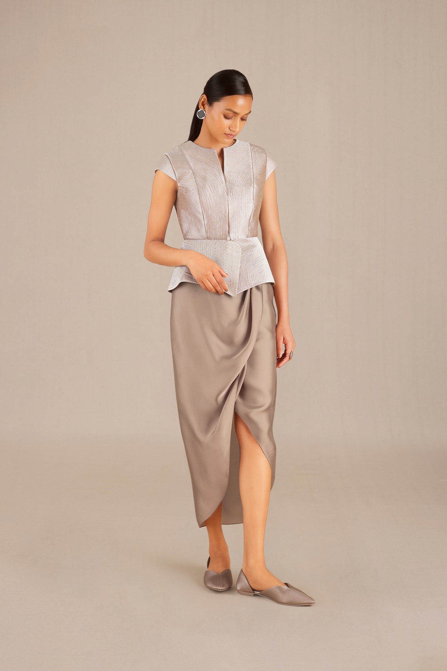 Esme Jacket Set - Metallic Silver 